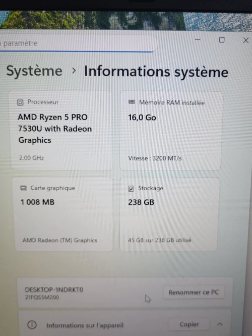 THINKPAD L13 | AMD RYZEN 5 7530U | 16GB RAM | 256GB NVMe SSD | AMD RADEON GRAPHICS | SIM LTE 4G