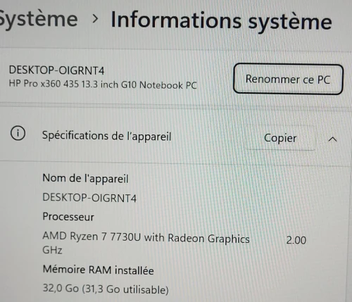 HP ProBook X360 435 G10 TACTILE | RYZEN 7 7730U | 32GB RAM | 512GB NVMe SSD | AMD Radeon Graphics