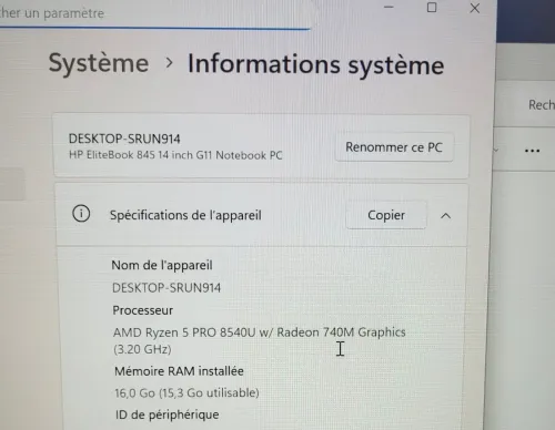 HP ELITEBOOK 845 G11 14'' FHD | RYZEN 5 PRO 8540U | 16GB RAM | 512GB NVME SSD | AMD RADEON 740M GRAPHICS