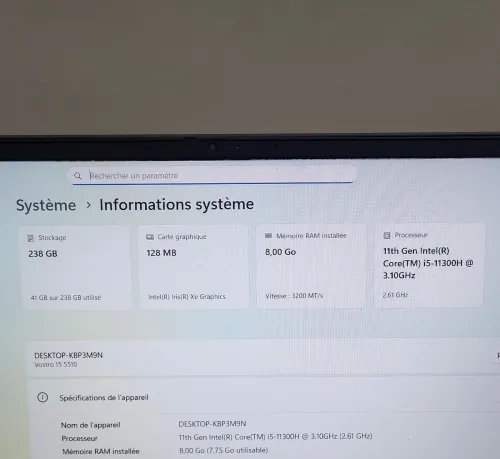 DELL VOSTRO 15.6'' FHD | CORE i5-11300H | 8GB RAM | 256GB NVMe SSD | INTEL IRIS XE