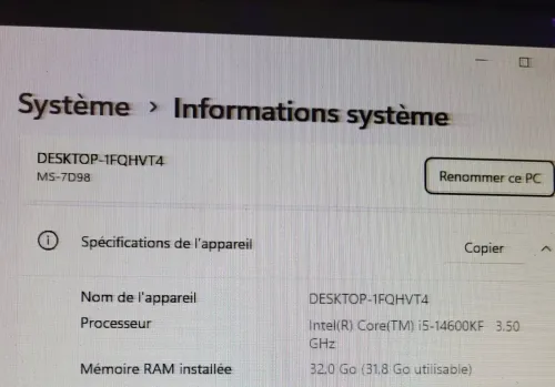Gaming pc | INTEL 14EME GEN CORE i5-14600KF | 32GB RAM | NVIDIA RTX 4060 8GB | 2To NVME SSD
