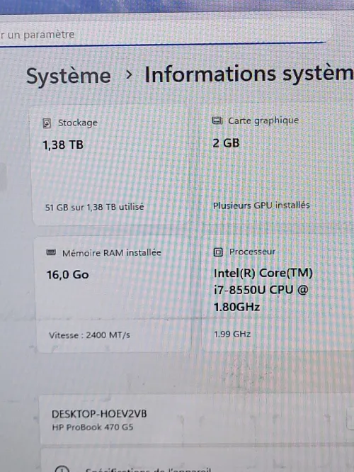HP PROBOOK 450 G5 | CORE i7 8550U | NVIDIA GeForce 930MX 2GB | 16GB RAM | 512GB NVMe SSD