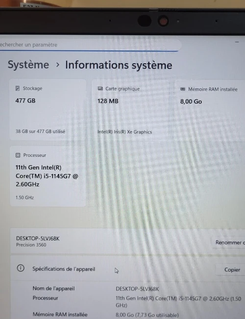 DELL PRECISION 3560 | CORE i5-1145G7 | 8GB RAM | 512GB NVMe SSD | INTEL IRIS XE 1GB GRAPHICS