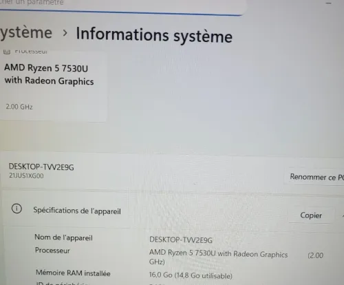 LENOVO THINKPAD E16 16'' FHD | RYZEN 5 7530U | 16GB RAM | 512GB NVMe SSD | AMD RADEON GRAPHICS 1GB