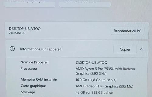 THINKPAD L16 | AMD RYZEN 5 7535U | 16GB RAM | 256GB NVMe SSD | AMD RADEON GRAPHICS