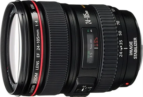 Objectif Canon EF - Fonction Zoom - 24 mm - 105 mm - f/4.0 L IS USM - Canon EF - pour EOS 1000, 1D, 50, 500, 5D, 7D, Kiss F, Kiss X2, Kiss X3, Rebel T1i, Rebel XS, Rebel XSi - Canon