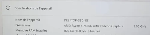 LENOVO THINKPAD E14 GEN 5 FHD + | RYZEN 5 7530U | 16GB RAM | 512GB NVME SSD