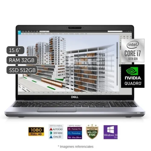 DELL PRECISION 3551 WORKSTATION | i7-10750H | NVIDIA QUADRO P620 4GB | 16GB RAM |512GB SSD