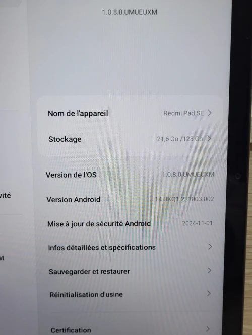 XIAOMI REDMI PAD SE | VERT MENTHE | 128GB | 6GB RAM