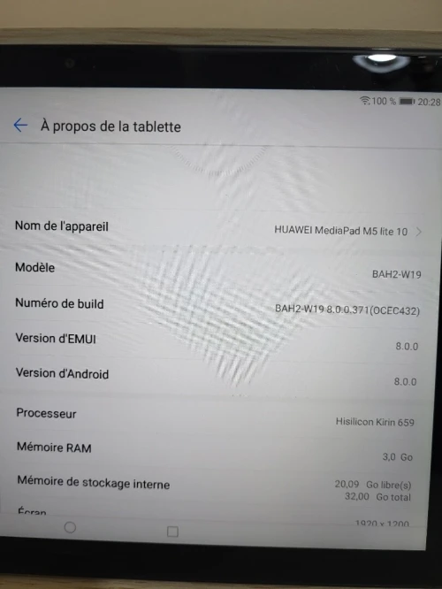 HUAWEI Mediapad M5 Lite Wi-FI Tablette Tactile 10.1" Gris 32GB - 3GB RAM - Bluetooth - Quatre Haut-parleurs