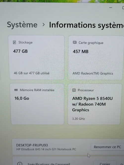 HP ELITEBOOK 845 G11 14'' FHD | RYZEN 5 8540U | 16GB RAM | 512GB NVMe | AMD RADEON 740M GRAPHICS