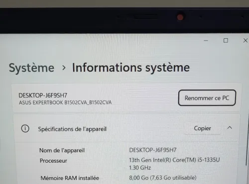 Asus ExpertBook | CORE i5 1335U | 8GB RAM | 256GB SSD | INTEL UHD GRAPHICS