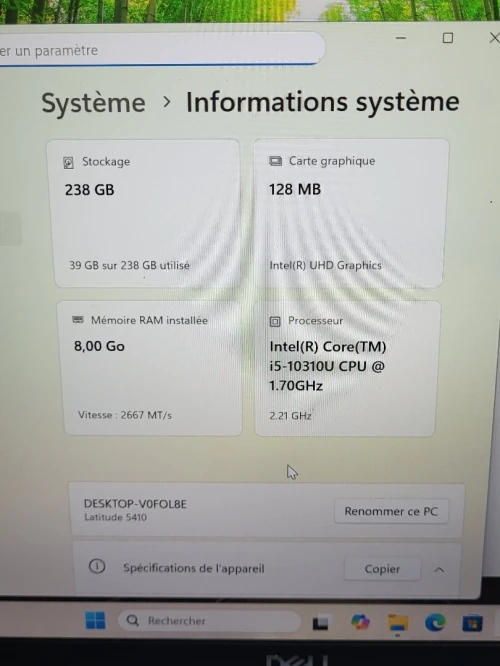 DELL LATITUDE 5410 | CORE i5-10310U | 8GB RAM | 256GB SSD | INTEL UHD GRAPHICS