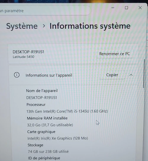 DELL LATITUDE 5450 | 2025 | INTEL 13EME GEN CORE i5 1345U | 32GB RAM | 256GB NVME SSD | INTEL Iris Xe GRAPHICS