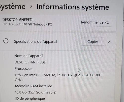 HP EliteBook 840 G8 | CORE i7 1165G7 @2.80GHz | 16GB RAM | 512GB NVMe SSD | INTEL IRIS XE GRAPHICS