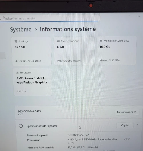 Gaming Lenovo IdeaPad 3 | AMD RYZEN 5 5600H @3.3GHz | NVIDIA RTX 3050 6GB | 16GB RAM | 512GB NVMe