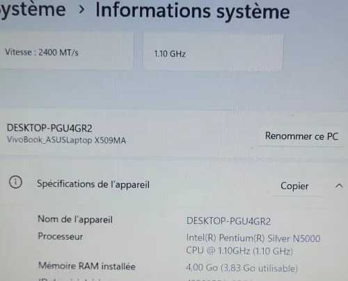 ASUS VivoBook 15.6" FHD | INTEL Pentium Silver N5000 | 4GB RAM | 256GB SSD | INTEL UHD GRAPHICS
