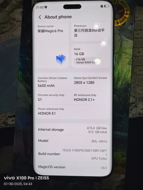 honor magic 6pro version chine