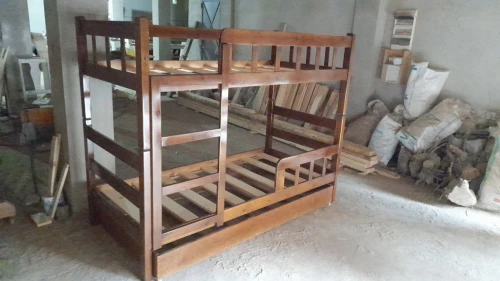 Lit superpose en bois Rouge