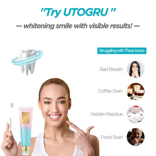 Dentifrice blanchissant à la niacinamide UTOGRU Triple action blanchissante  معجون تبييض الأسنان
