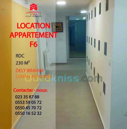 Location Appartement F6 Alger Dely brahim