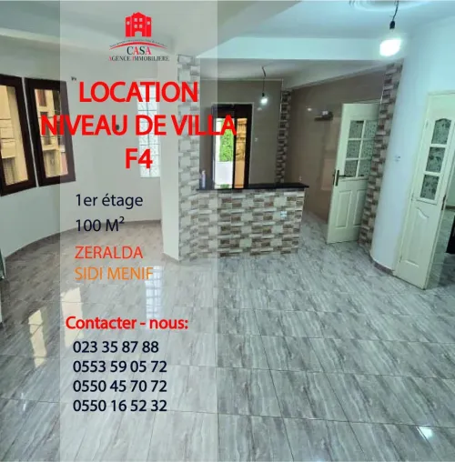 Location Appartement Niveau de villa F4 Alger Zeralda