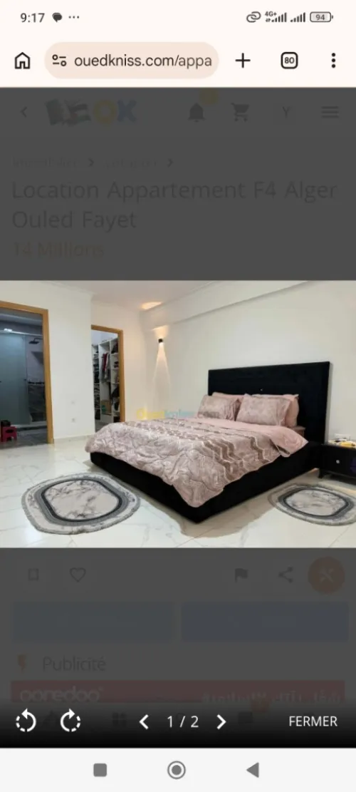 Location Appartement F4 Alger Ouled fayet