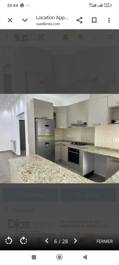 Location Appartement F3 Alger Ouled fayet