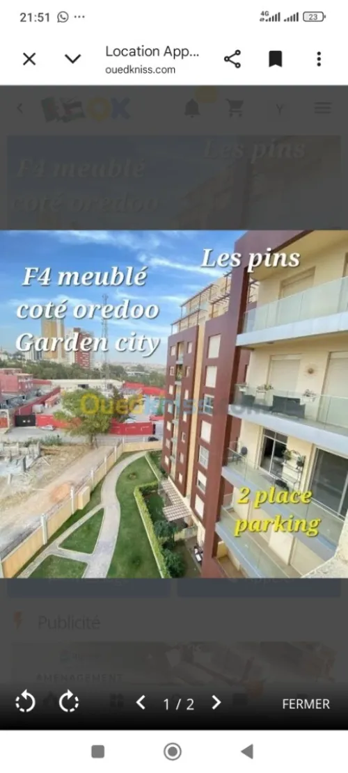 Location Appartement F4 Alger Ouled fayet