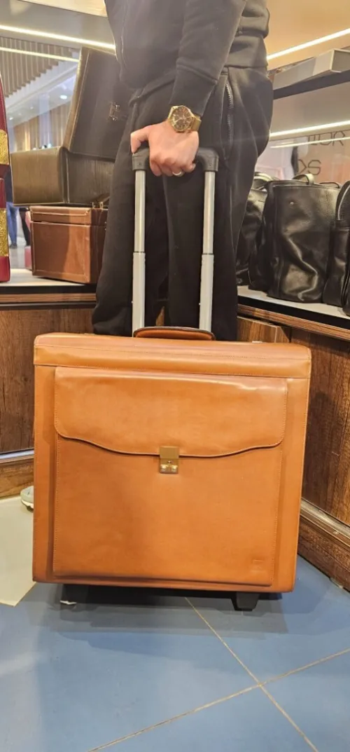 Valise pilote en véritable cuir 