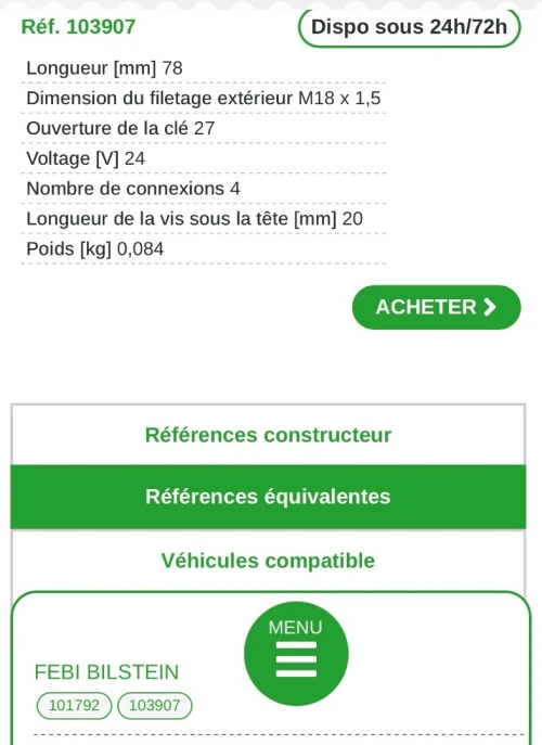 Capteur de vitesse Mercedes LKW ( camion)