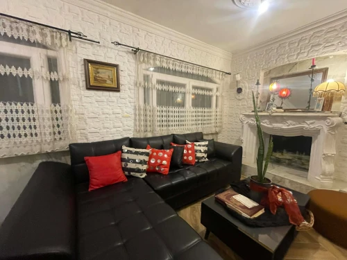 salon noir semi cuir