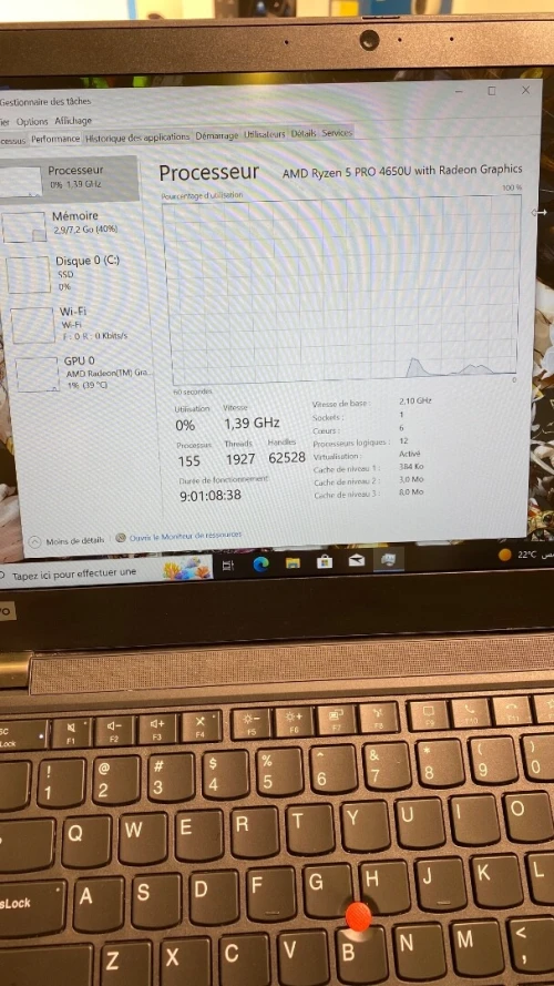 LENOVO T14 RYZEN 5 PRO 4650U 8Ram 256Ssd