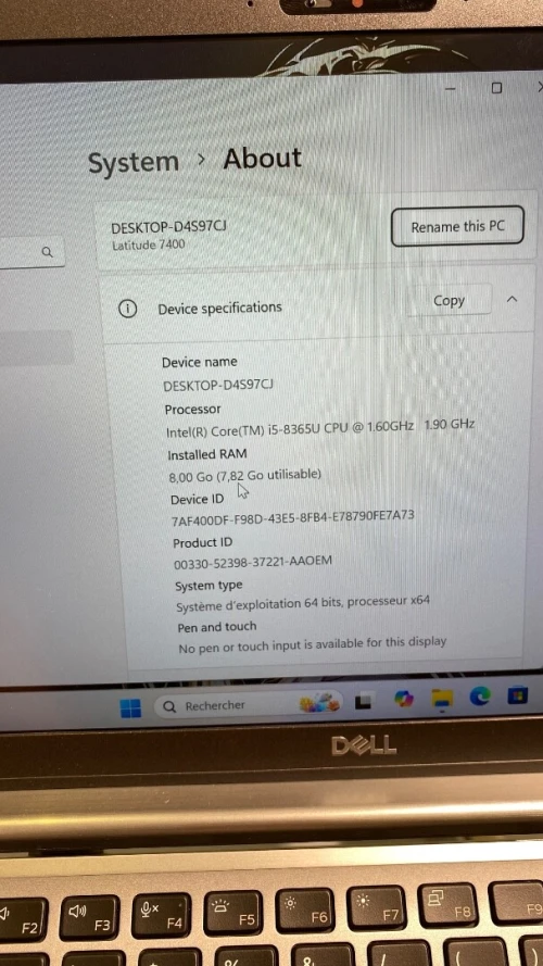 Dell 7400 i5-08TH 8RAM 256SSD