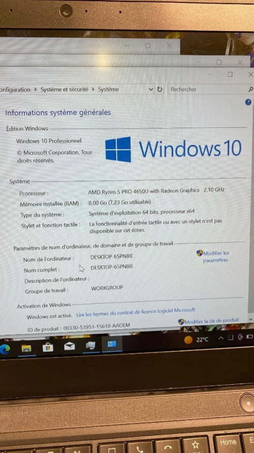 LENOVO T14 RYZEN 5 PRO 4650U 8Ram 256Ssd