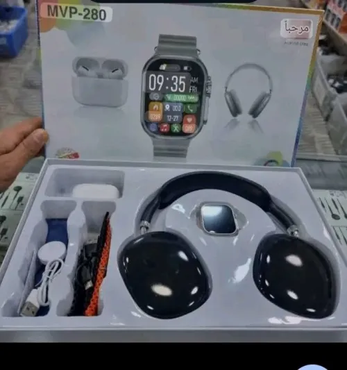 طقم كاسك aipods ساعة ذكية HiHiwatch Ultra MVP-280