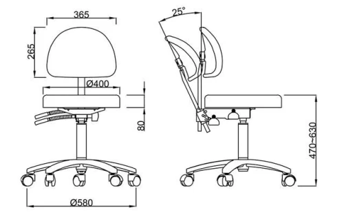Tabouret rond avec dossier 