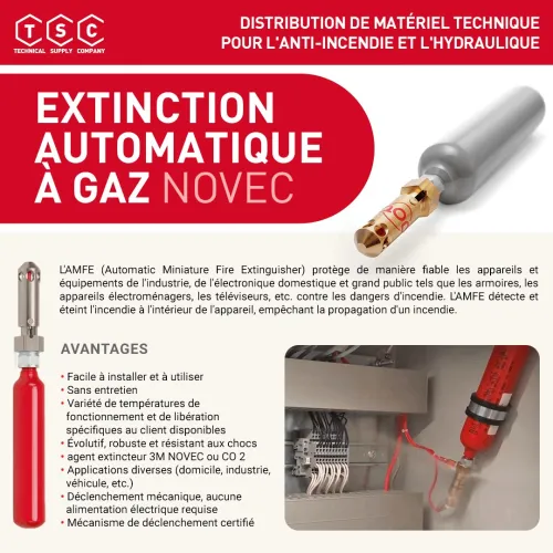 Amulettes NOVEC 1230 extinction automatique à GAZ