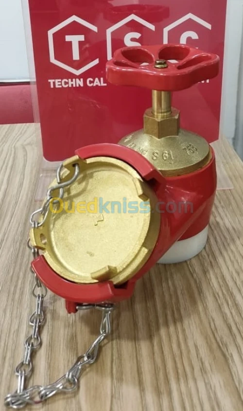Robinet prise simple DN 65 avec bouchon en bronze 