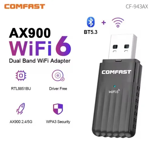 USB ADAPTEUR WIFI COMFAST WIFI 6 + BLUETOOTH 5.3