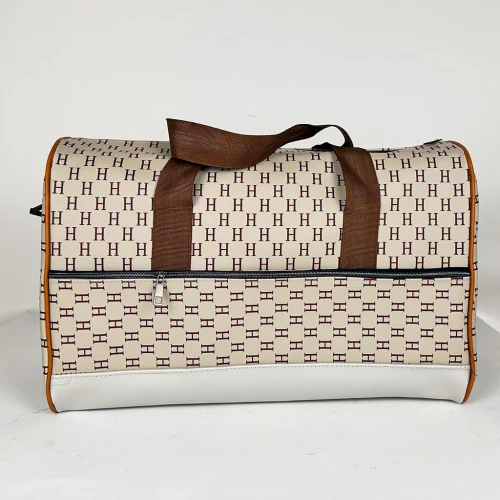 Pack 3Pcs Cabas Sac a Dos et Pochette en Tissue Imperméable Beige