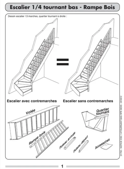 Escalier de Bois sans Contremarches