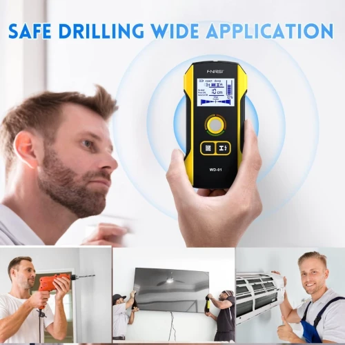 FNIRSI WD-01 détecteur de métaux Scanner mural avec trou de positionnement nouvellement conçu pour fils de câble AC