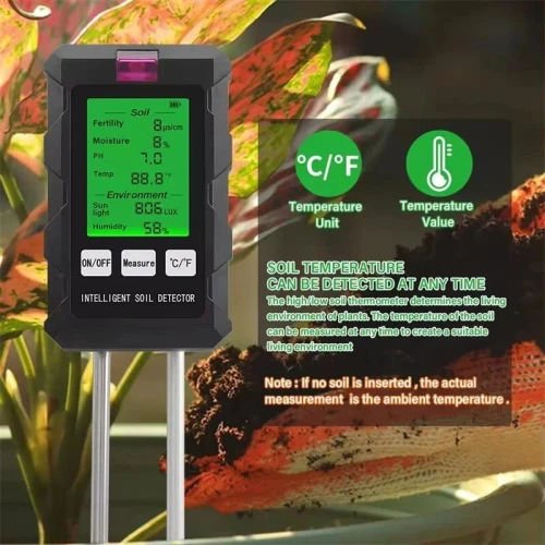 testeur de sol 6 en 1 pH température humidité lumière du soleil détecteur d'humidité de l'air jardinage Soli A