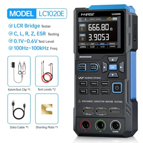 FNIRSI LC1020E Testeur LCR & ESR numérique portable haute précision à pont