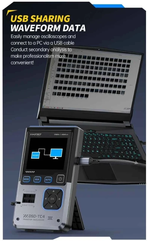 FNIRSI DSOTC4 Oscilloscope Numérique 3en1 avec Générateur de Signal & LCR Testeur de Composants