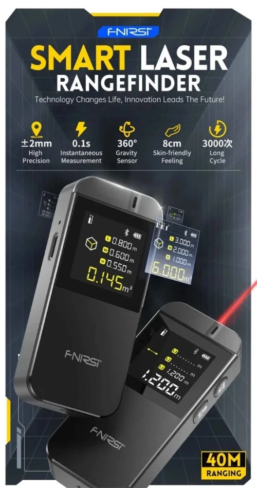 Télémètre Laser Intelligent FNIRSI IR40 mini ruban à mesurer portable, 40M