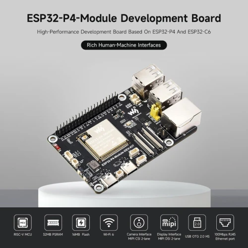 ESP32-P4 : carte de développement haute performance basée sur les microcontrôleurs ESP32-P4 et ESP32-C6