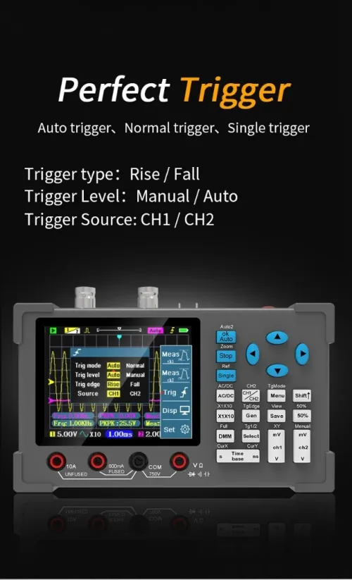 Oscilloscope numérique de bureau ZEEWEII DSO3D12, multimètre  générateur de signal 3 en 1