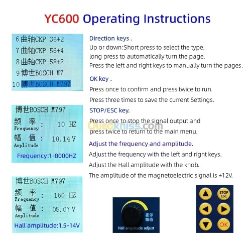 YC600 générateur de Signal automatique à Six canaux ECU testeur d'entretien informatique vilebrequin arbre à cames moto CKP CMP simulateur de Signal